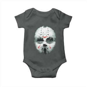 Halloween Jason Hockey Mask Friday 13th Slasher Baby Onesie TS11 Dark Heather Print Your Wear