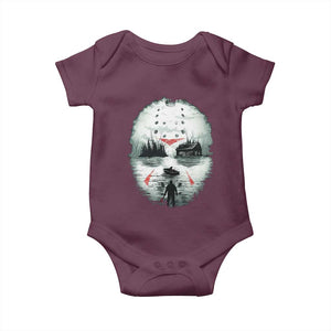 Halloween Jason Hockey Mask Friday 13th Slasher Baby Onesie TS11 Maroon Print Your Wear