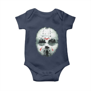 Halloween Jason Hockey Mask Friday 13th Slasher Baby Onesie TS11 Navy Print Your Wear