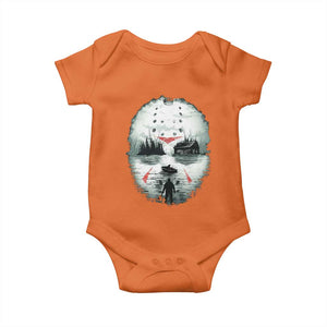 Halloween Jason Hockey Mask Friday 13th Slasher Baby Onesie TS11 Orange Print Your Wear