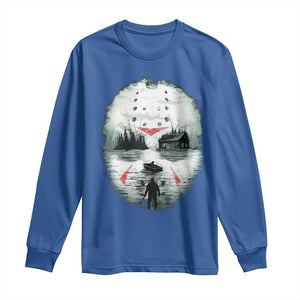 Halloween Jason Hockey Mask Friday 13th Slasher Long Sleeve Shirt TS11 Royal Blue Print Your Wear