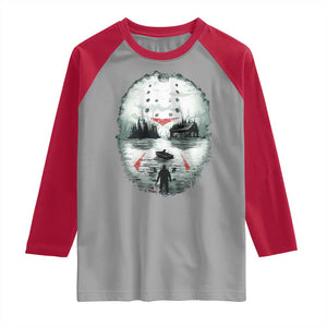 Halloween Jason Hockey Mask Friday 13th Slasher Raglan Shirt TS11 Sport Gray Red Print Your Wear