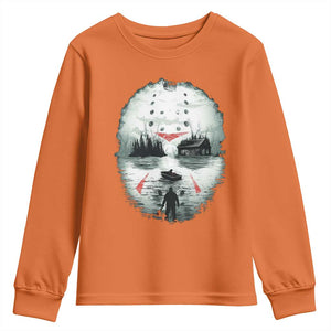 Halloween Jason Hockey Mask Friday 13th Slasher Youth Sweatshirt TS11 Orange Print Your Wear