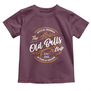 60th Birthday Est 1966 Toddler T Shirt Official Member Of The Old Ball Clubs