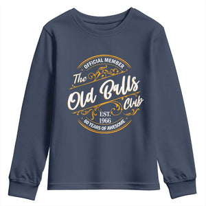 60th Birthday Est 1966 Youth Sweatshirt Official Member Of The Old Ball Clubs TS11 Navy Print Your Wear