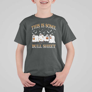 Funny Halloween T Shirt For Kid This Is Some Bull Sheet Farm Cow Bat TS11 Dark Heather Print Your Wear