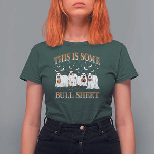 Funny Halloween T Shirt For Women This Is Some Bull Sheet Farm Cow Bat TS11 Dark Forest Green Print Your Wear
