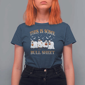 Funny Halloween T Shirt For Women This Is Some Bull Sheet Farm Cow Bat TS11 Navy Print Your Wear