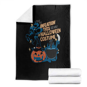 Funny Halloween Throw Blanket Due To Inflation This Is My Halloween Costume Pumpkin Ghost TS11 Black Print Your Wear
