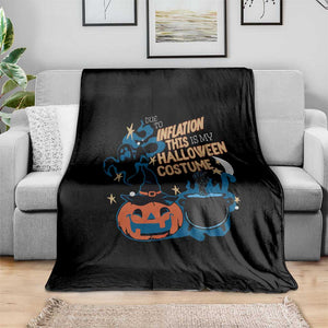 Funny Halloween Throw Blanket Due To Inflation This Is My Halloween Costume Pumpkin Ghost TS11 Print Your Wear