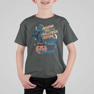 Funny Halloween T Shirt For Kid Due To Inflation This Is My Halloween Costume Pumpkin Ghost TS11 Dark Heather Print Your Wear