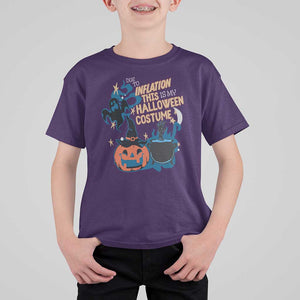 Funny Halloween T Shirt For Kid Due To Inflation This Is My Halloween Costume Pumpkin Ghost TS11 Purple Print Your Wear