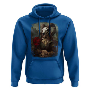 Halloween Hoodie Creepy Mona Lisa Satan Pentagram Leonardo da Vinci TS11 Royal Blue Print Your Wear