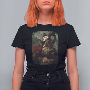 Halloween T Shirt For Women Creepy Mona Lisa Satan Pentagram Leonardo da Vinci TS11 Black Print Your Wear