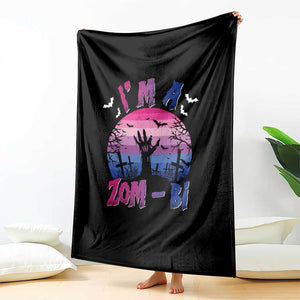 Funny Halloween Bisexual Throw Blanket I'm A Zom Bi Zombie LGBT TS11 Print Your Wear