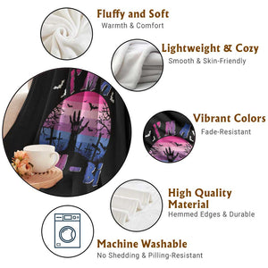 Funny Halloween Bisexual Throw Blanket I'm A Zom Bi Zombie LGBT TS11 Print Your Wear