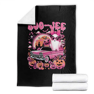Funny Halloween Throw Blanket Boo Jee Pink Ghost Boujee Pumpkin Haunted House TS11 Black Print Your Wear