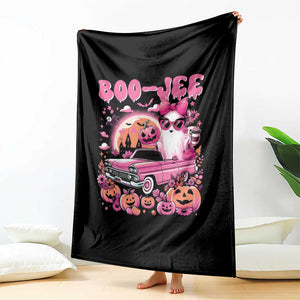 Funny Halloween Throw Blanket Boo Jee Pink Ghost Boujee Pumpkin Haunted House TS11 Print Your Wear