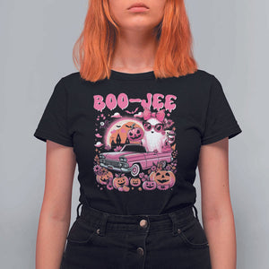 Funny Halloween T Shirt For Women Boo Jee Pink Ghost Boujee Pumpkin Haunted House TS11 Black Print Your Wear