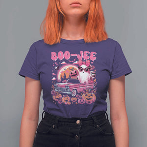 Funny Halloween T Shirt For Women Boo Jee Pink Ghost Boujee Pumpkin Haunted House TS11 Purple Print Your Wear