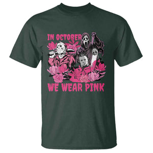 Breast Cancer Awareness Murderers T Shirt In October We Wear Pink Vintage Flower TS11 Dark Forest Green Print Your Wear