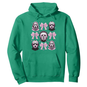 Halloween Hoodie Scary Murderers Pink Bows Coquette Aesthetic TS11 Irish Green Print Your Wear