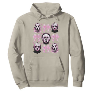 Halloween Hoodie Scary Murderers Pink Bows Coquette Aesthetic TS11 Sand Print Your Wear