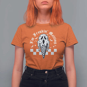 Funny Halloween T Shirt For Women I'm Freakin' Melting Ice Cream Scream Bat TS11 Orange Print Your Wear