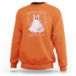 Halloween Sweatshirt Spooky Babes Pink Ghost Coquette Aesthetic TS11 Orange Print Your Wear