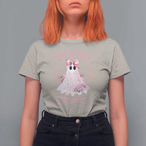 Halloween T Shirt For Women Spooky Babes Pink Ghost Coquette Aesthetic TS11 Sand Print Your Wear