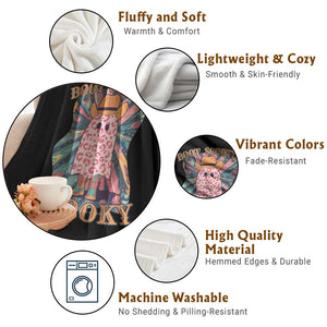 Halloween Western Throw Blanket Boot Scootin' Spooky Cute Country Cowboy Ghost TS11 Print Your Wear