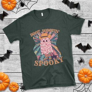 Halloween Western T Shirt Boot Scootin' Spooky Cute Country Cowboy Ghost TS11 Dark Forest Green Print Your Wear