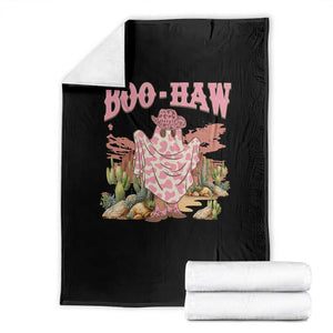 Halloween Western Throw Blanket Boo Haw Cute Country Cowboy Ghost TS11 Black Print Your Wear