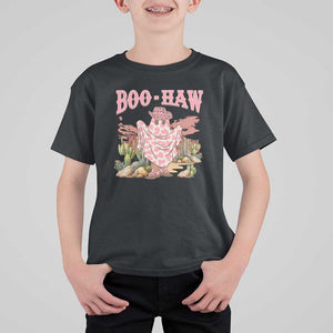 Halloween Western T Shirt For Kid Boo Haw Cute Country Cowboy Ghost TS11 Black Print Your Wear