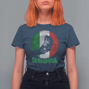 Funny Halloween T Shirt For Women Gabaghoul Zombie Hand Moon Italian Flag Moon TS11 Navy Print Your Wear