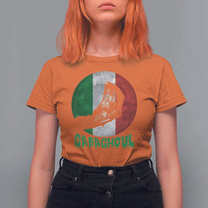 Funny Halloween T Shirt For Women Gabaghoul Zombie Hand Moon Italian Flag Moon TS11 Orange Print Your Wear