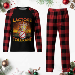 Funny Lactose Tolerant Plaid Pajama Set Ironic Sarcastic Funny Humor Cringe Meme TS11 Buffalo Plaid Print Your Wear