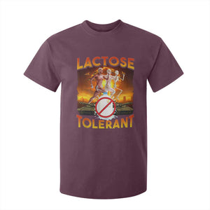 Funny Lactose Tolerant T Shirt For Kid Ironic Sarcastic Funny Humor Cringe Meme TS11 Maroon Print Your Wear