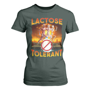 Funny Lactose Tolerant T Shirt For Women Ironic Sarcastic Funny Humor Cringe Meme TS11 Dark Forest Green Print Your Wear