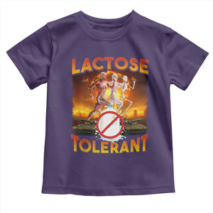 Funny Lactose Tolerant Toddler T Shirt Ironic Sarcastic Funny Humor Cringe Meme TS11 Purple Print Your Wear