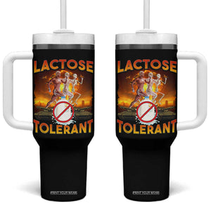 Funny Lactose Tolerant Tumbler With Handle Ironic Sarcastic Funny Humor Cringe Meme TS11 One Size: 40 oz Black Print Your Wear