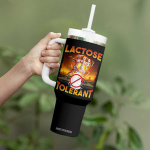 Funny Lactose Tolerant Tumbler With Handle Ironic Sarcastic Funny Humor Cringe Meme TS11 Print Your Wear