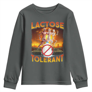 Funny Lactose Tolerant Youth Sweatshirt Ironic Sarcastic Funny Humor Cringe Meme TS11 Dark Heather Print Your Wear