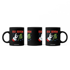 Funny 67 Christmas Coffee Mug Six Seven Meme Santa Skeleton Hands Gesture Gen Alpha TS11 Print Your Wear