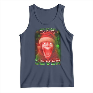 67 Six Seven Christmas Meme Tank Top The Mason 67 Kid Gen Alpha Slang TS11 Navy Print Your Wear