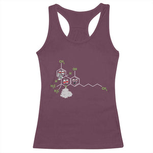 Cannabis Weed Racerback Tank Top Molecule THC Marijuana Stoner TS11 Maroon Print Your Wear