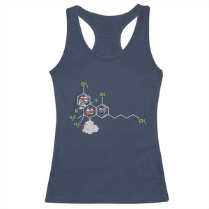 Cannabis Weed Racerback Tank Top Molecule THC Marijuana Stoner TS11 Navy Print Your Wear