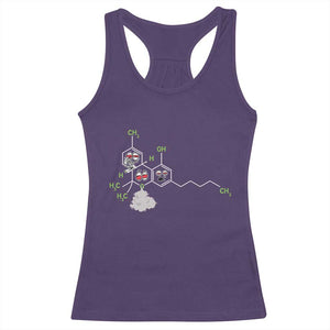 Cannabis Weed Racerback Tank Top Molecule THC Marijuana Stoner TS11 Purple Print Your Wear