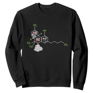 Cannabis Weed Sweatshirt Molecule THC Marijuana Stoner TS11 Black Print Your Wear