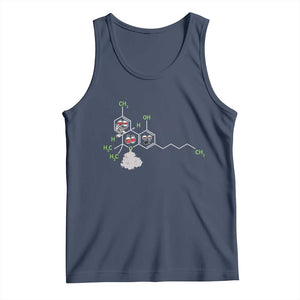 Cannabis Weed Tank Top Molecule THC Marijuana Stoner TS11 Navy Print Your Wear